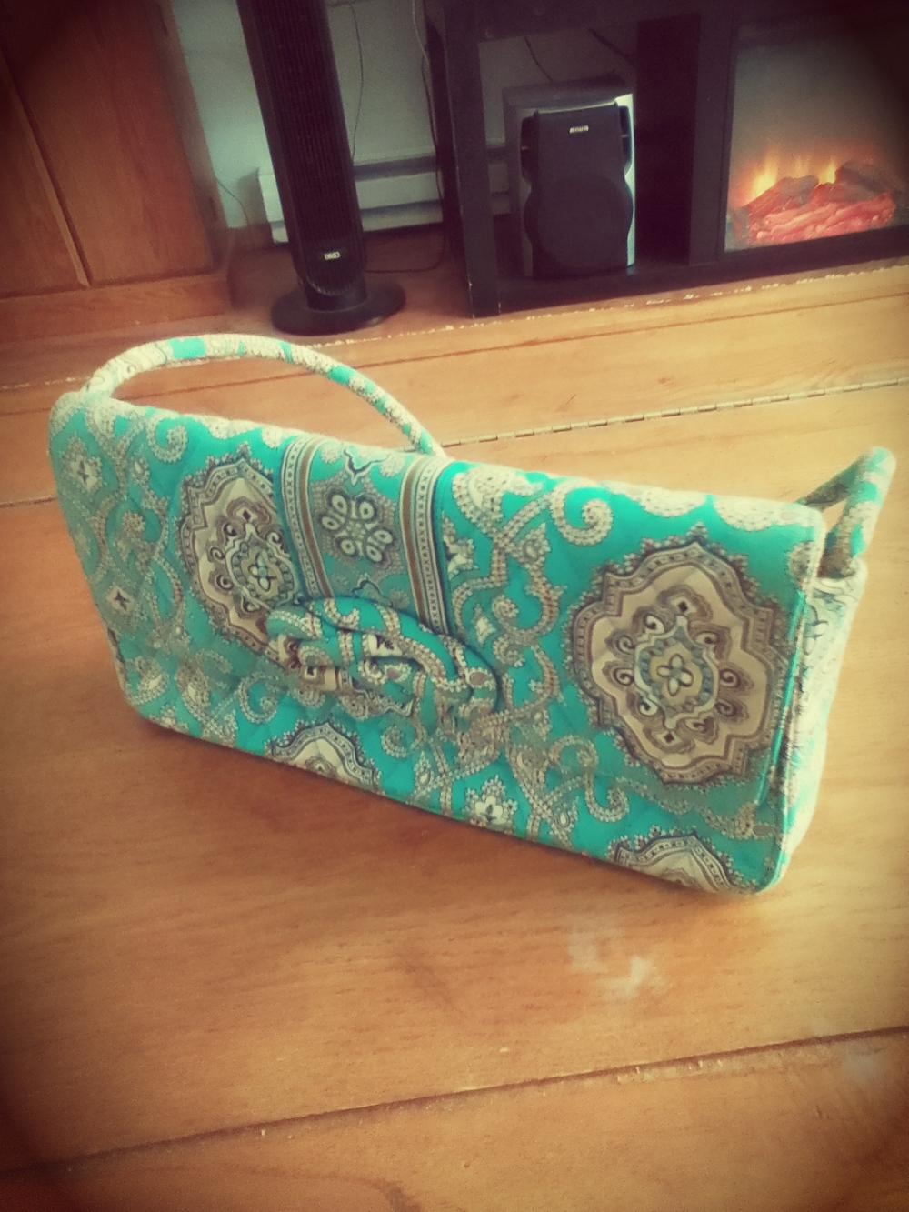 Vera Bradley Teal Paisley Quilted Shoulder Bag